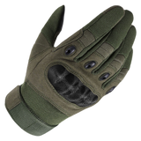 MVPTOO hard knuckle tactical glove green — back of hand