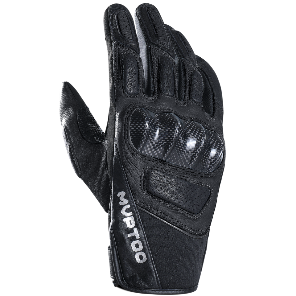 Gants de motocross en peau d'agneau MVPTOO — Noir