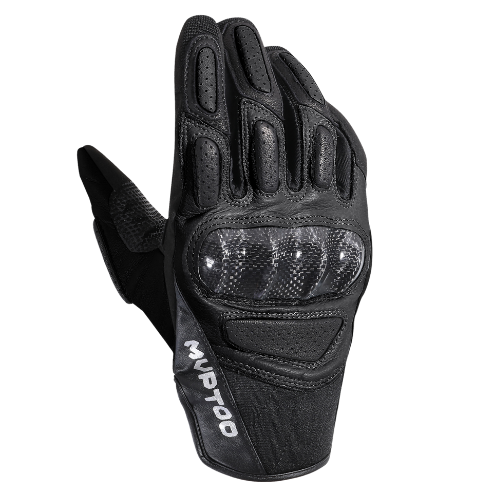 Gants de motocross en peau d'agneau MVPTOO — Noir