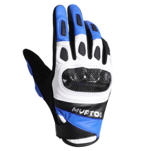 Gants de moto en cuir de chèvre MVPTOO — Bleu
