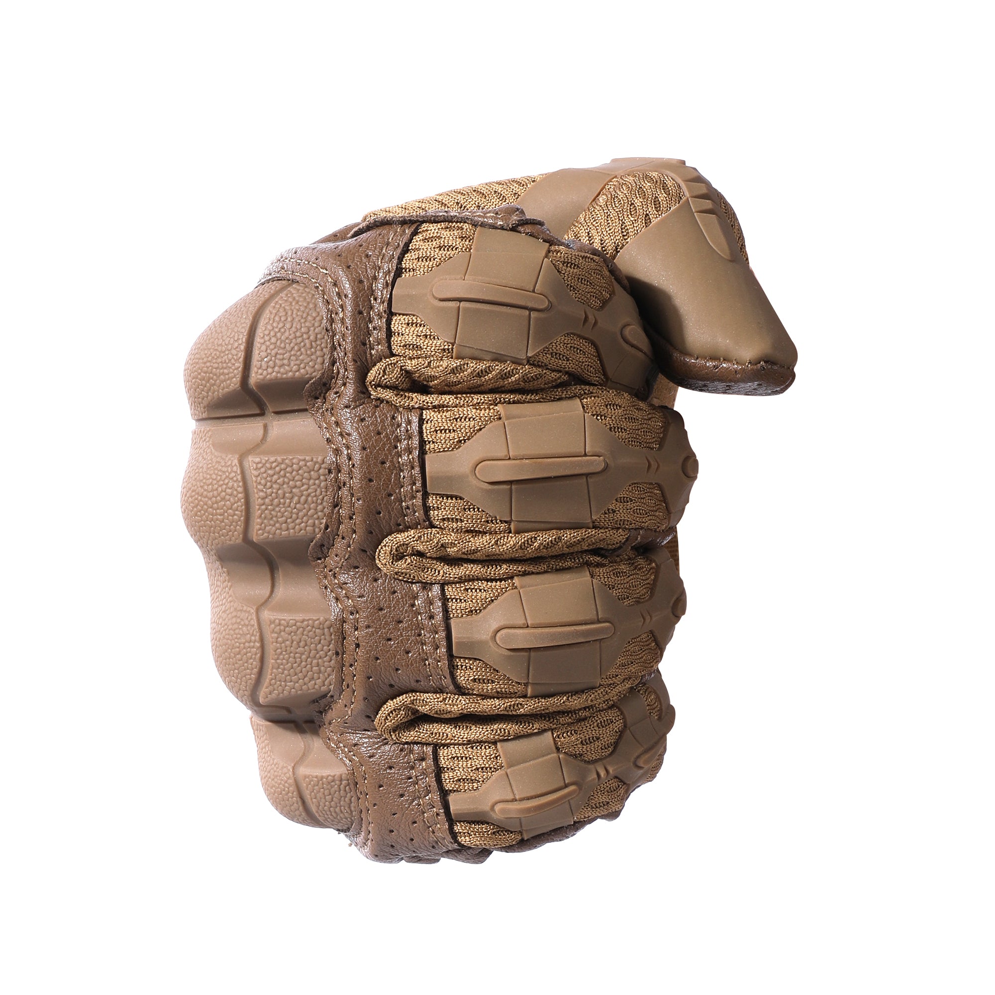 MVPTOO B30 brown motorcycle glove fist side shell angle