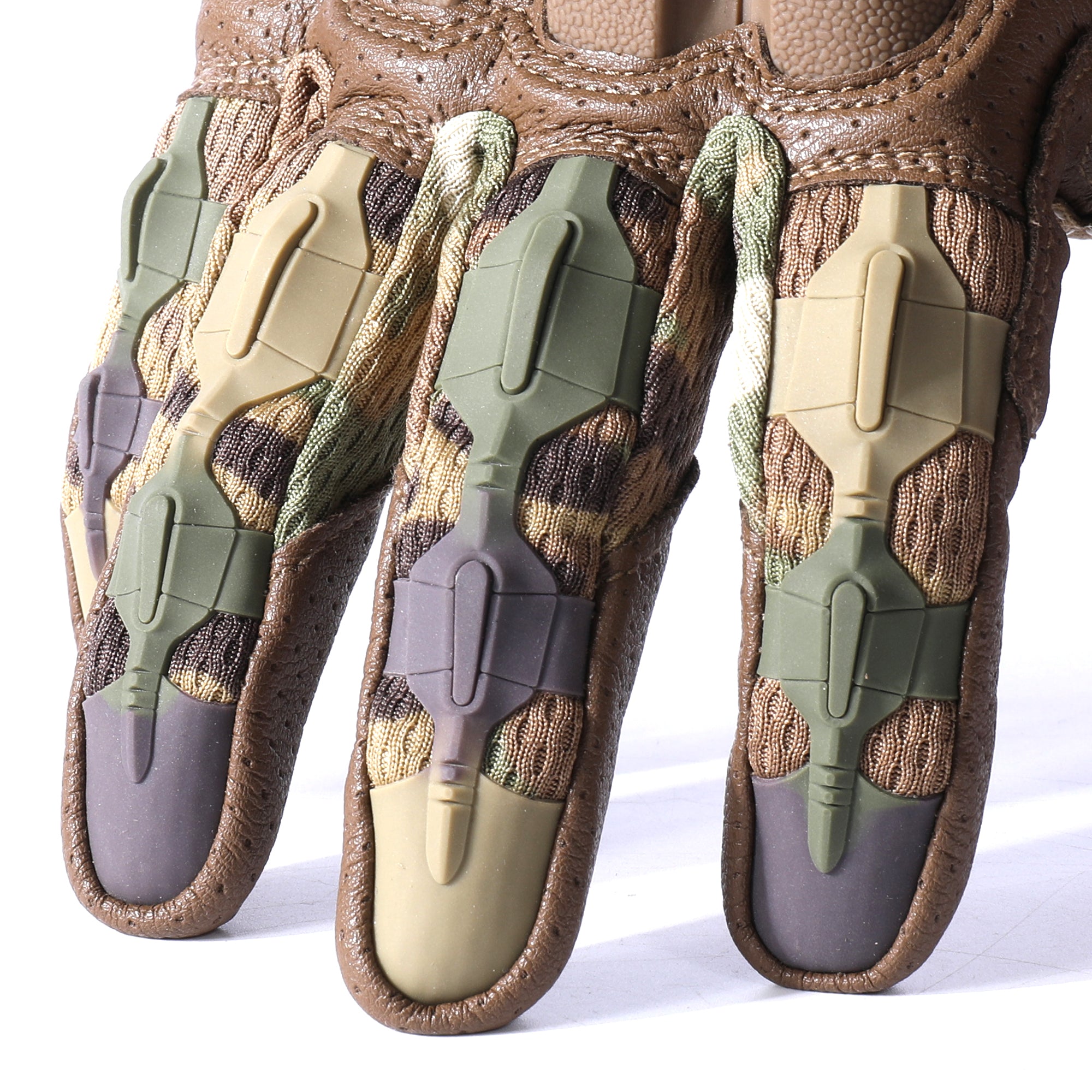 MVPTOO B30 camouflage motorcycle glove finger detail closeup