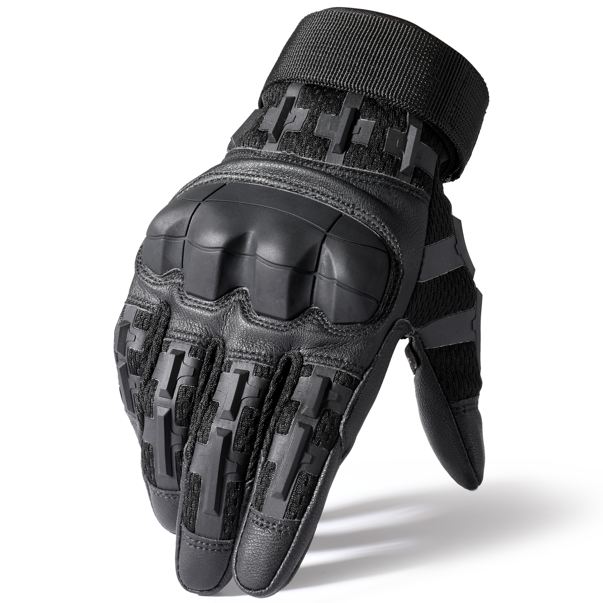 MVPTOO B36 black motorcycle glove main studio angle