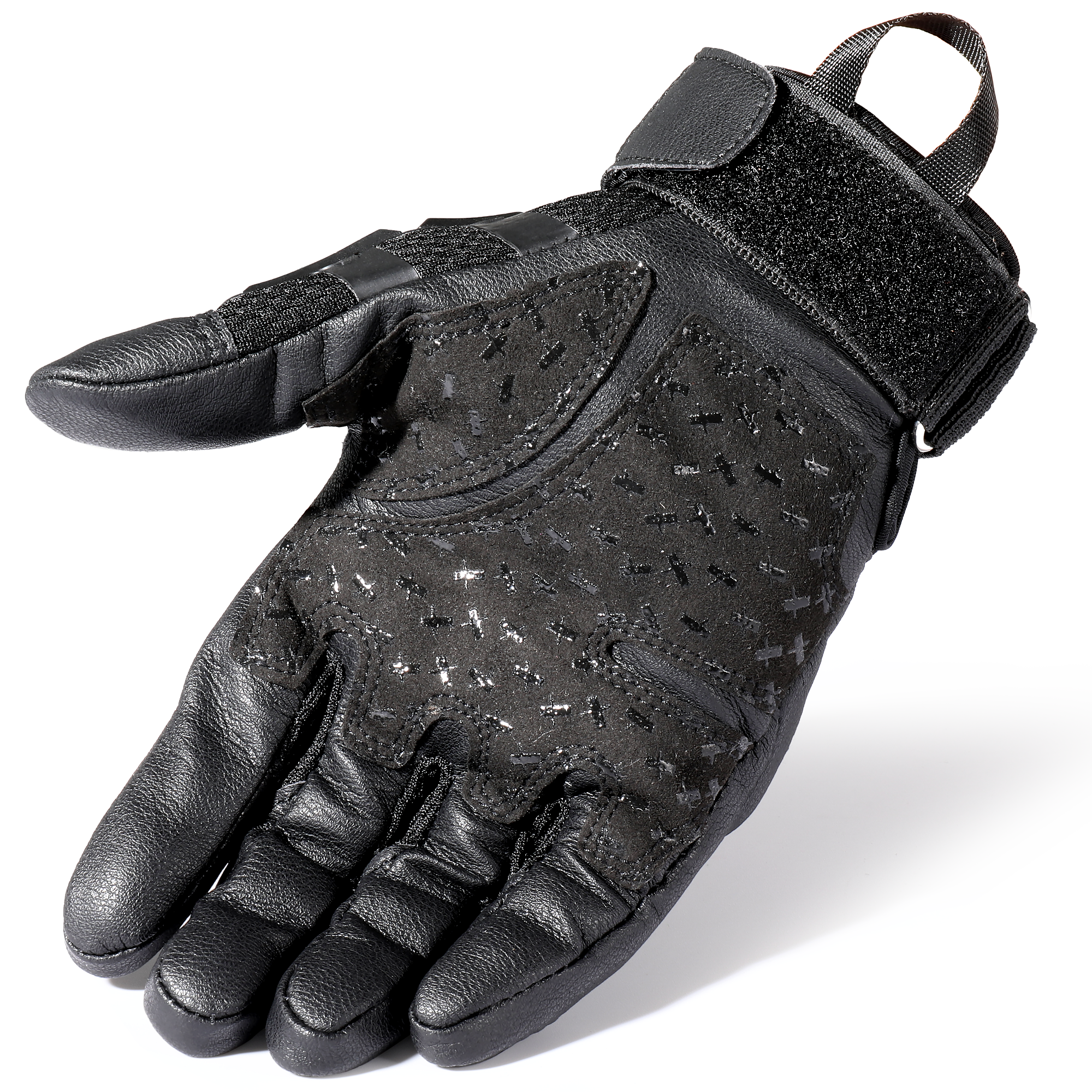 MVPTOO B36 black motorcycle glove palm side profile