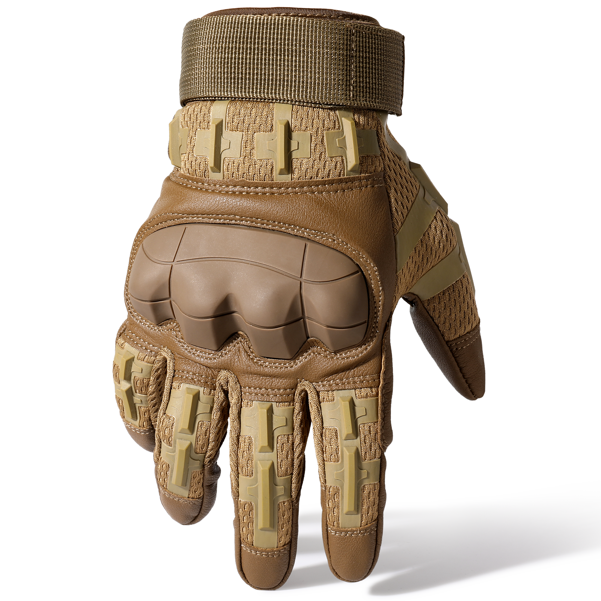 MVPTOO B36 brown motorcycle glove backhand structure
