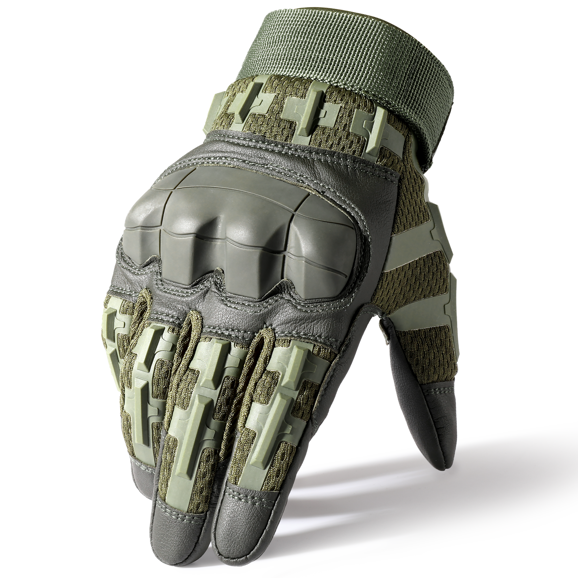 MVPTOO B36 green motorcycle glove main studio angle