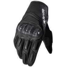 MVPTOO Goatskin Motocross Glove in black on a transparent studio background